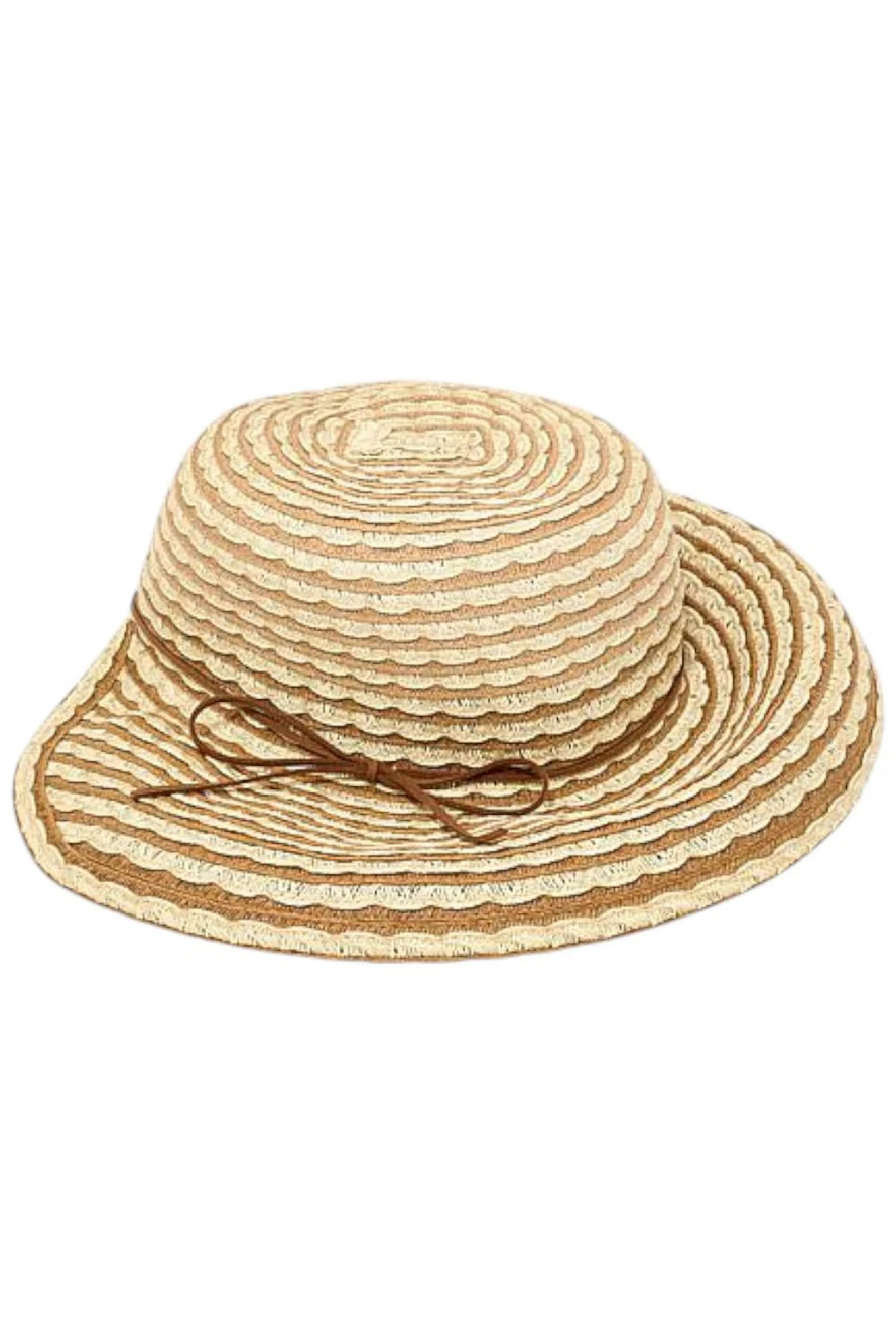 Vince Camuto Textured Stripe Brimless Floppy Hat Neutral Multi